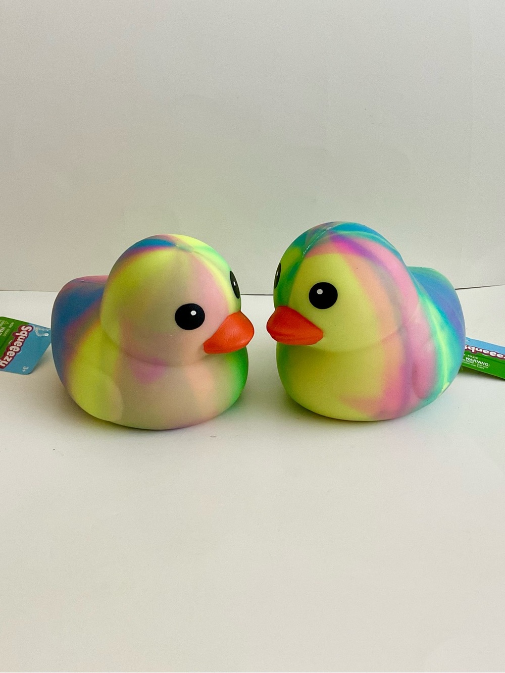 2x Sunny Days Jumbo Squeezy Duck XL Tie Dye Squishy Sensory Fidget NEW